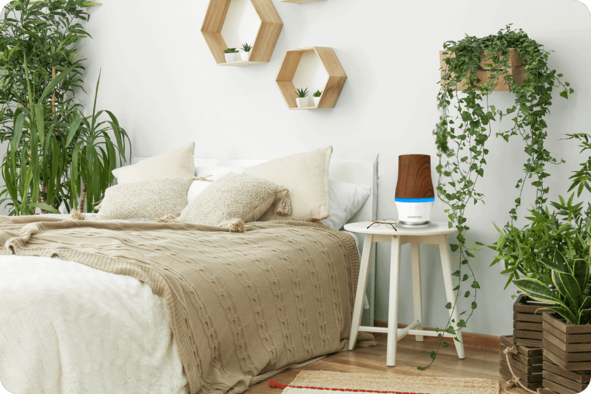 AromaTru diffuser in a bedroom