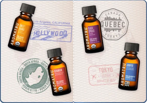 passport with AromaTru oils